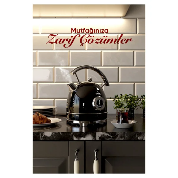 Fressi Magnoli Fr-Kt06 2200 W Siyah 1.8 Lt Retro Kettle - Görsel 8