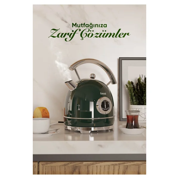 Fressi Magnoli Fr-Kt06 2200 W Siyah 1.8 Lt Retro Kettle - Görsel 7