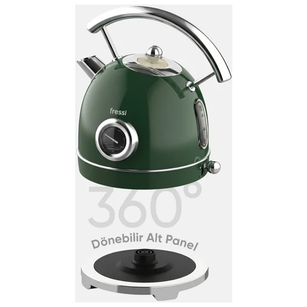 Fressi Magnoli Fr-Kt06 2200 W Yeşil 1.8 Lt Retro Kettle - Görsel 5