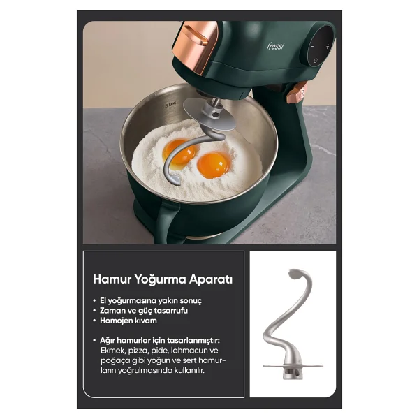Fressi Allegro Fr-Sm2503 1500 W Yeşil 5 Lt Hamur Yoğurma Makinesi - Görsel 4