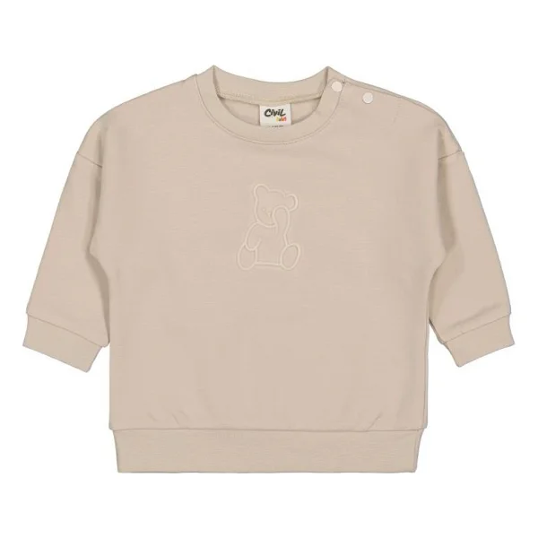 Civil Baby Teddy Baskılı 6-18 Ay Sweatshirt - Bej 6-9 Ay - Görsel 2