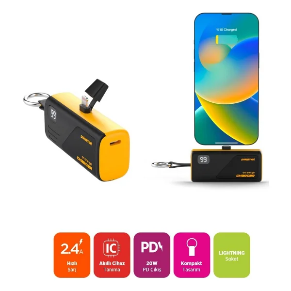 PoloSmart PSM131 5000 mAh Hızlı Şarj Powerbank - Görsel 3