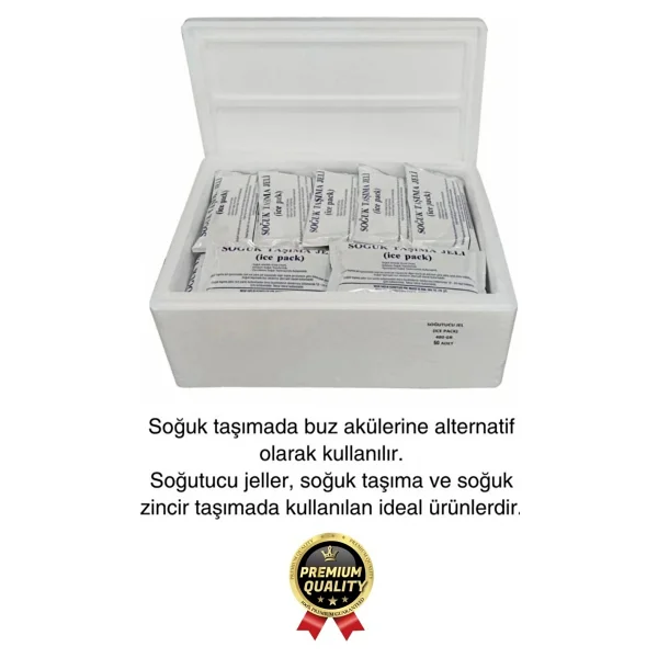 Premium Güvenli Dayanıklı Malzeme Yolculuk Seyahat Yiyecek Soğutucu Jel Poşet Buz Aküsü 480gr 5 Adet - Görsel 2