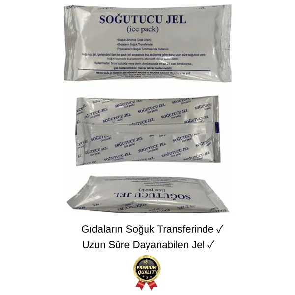 Premium Güvenli Dayanıklı Malzeme Yolculuk Seyahat Yiyecek Soğutucu Jel Poşet Buz Aküsü 480gr 5 Adet - Görsel 3