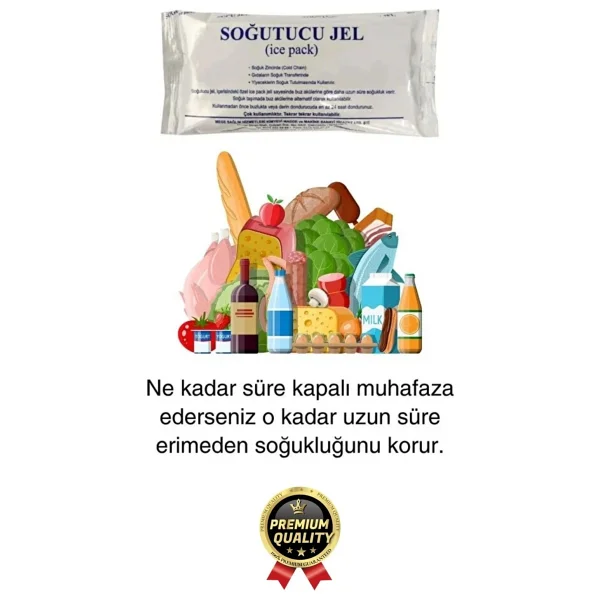 Premium Güvenli Dayanıklı Malzeme Yolculuk Seyahat Yiyecek Soğutucu Jel Poşet Buz Aküsü 480gr 5 Adet - Görsel 4
