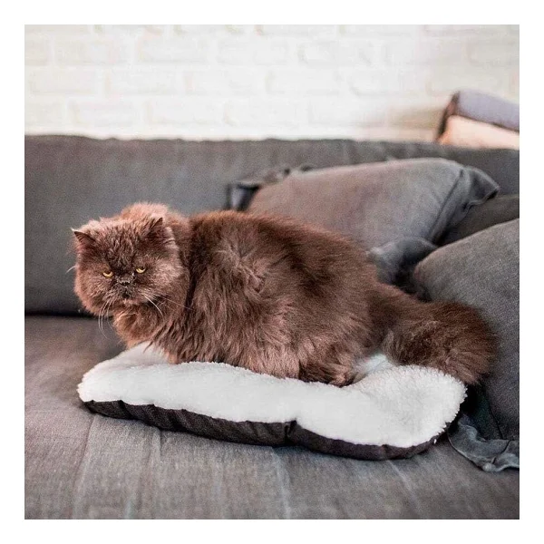 Ferplast Relax 55 Peluş Kedi Ve Mini Irk Köpek Yatağı - Marrone Bej (55cm X 36cm) - Görsel 2