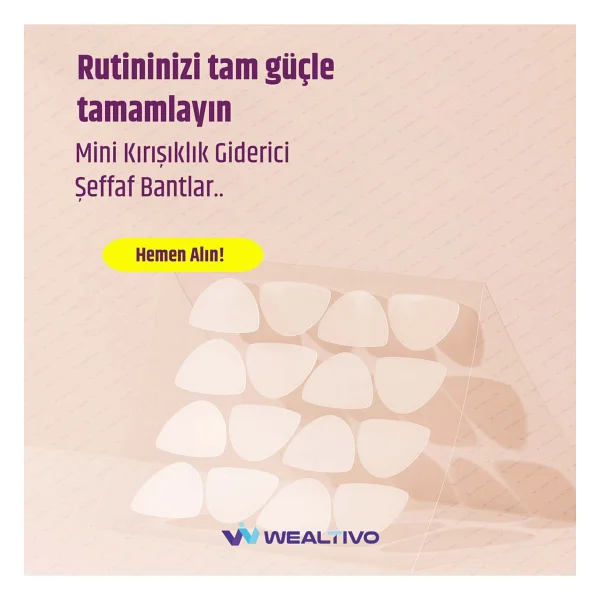 Wealtivo Yüz Bandı (144 Adet) Şeffaf Kırışıklık Karşıtı Yüz Germe Ve Anında Kaldırma Bantları - Premium Wrinkle Patch Seti - Görsel 6