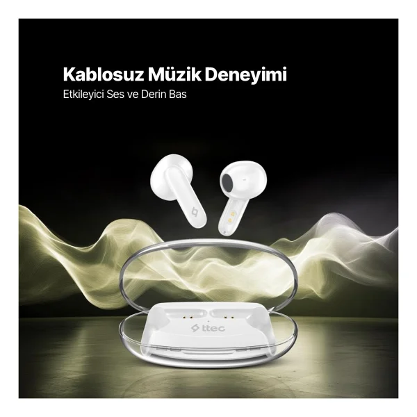 Ttec Airbeat Glace 2km170bb TWS Beyaz Kulak İçi Bluetooth Kulaklık - Görsel 2