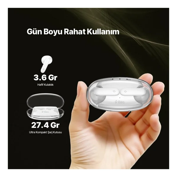 Ttec Airbeat Glace 2km170bb TWS Beyaz Kulak İçi Bluetooth Kulaklık - Görsel 5