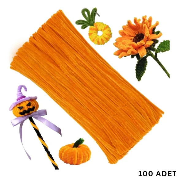 Roco Paper Co. Şönil Tel, El Işi, Dıy, Hobi Ve Çiçek Yapım Teli, Koyu Sarı, 100 Adet, 6 Mm - 30 Cm - Görsel 6