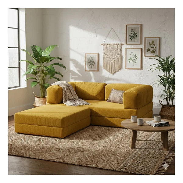 Monamı Dechome Yeny Fitilli Kadife Köşe Koltuk 160x160 Köşe Takımı Modüler Köşe Takımı Yataklı L Koltuk Fitilli Kadife - Lacivert - Görsel 7