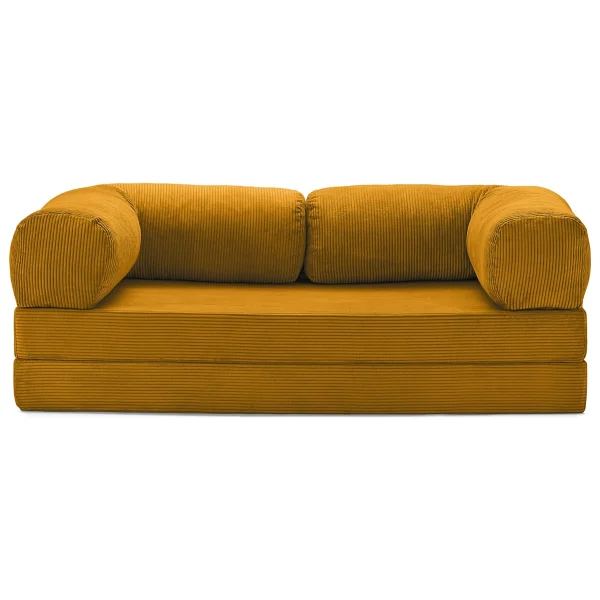 Monamı Dechome Yeny Fitilli Kadife Köşe Koltuk 160x160 Köşe Takımı Modüler Köşe Takımı Yataklı L Koltuk Fitilli Kadife - Hardal - Görsel 6