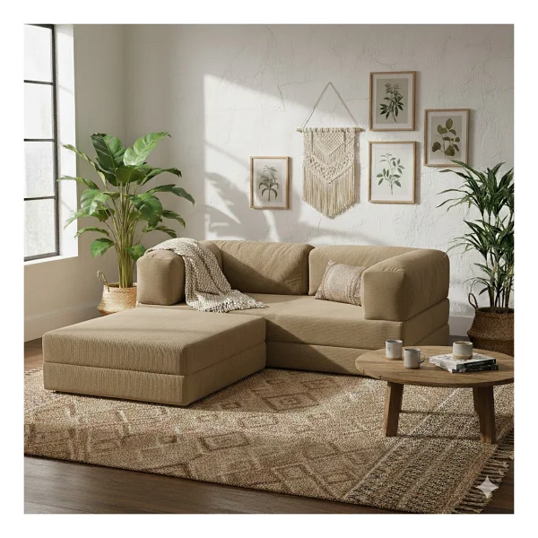 Monamı Dechome Yeny Fitilli Kadife Köşe Koltuk 160x160 Köşe Takımı Modüler Köşe Takımı Yataklı L Koltuk Fitilli Kadife - Lacivert - Görsel 8