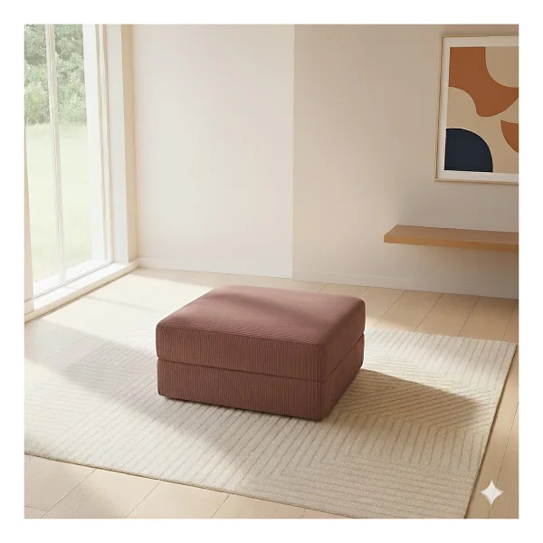 Monamı Dechome Yeny Fitilli Kadife Köşe Koltuk 160x160 Köşe Takımı Modüler Köşe Takımı Yataklı L Koltuk Fitilli Kadife - Pembe - Görsel 4