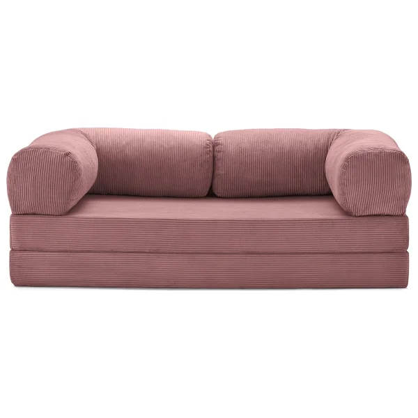 Monamı Dechome Yeny Fitilli Kadife Köşe Koltuk 160x160 Köşe Takımı Modüler Köşe Takımı Yataklı L Koltuk Fitilli Kadife - Pembe - Görsel 6