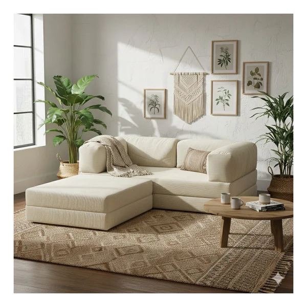 Monamı Dechome Yeny Fitilli Kadife Köşe Koltuk 160x160 Köşe Takımı Modüler Köşe Takımı Yataklı L Koltuk Fitilli Kadife - Lacivert - Görsel 10