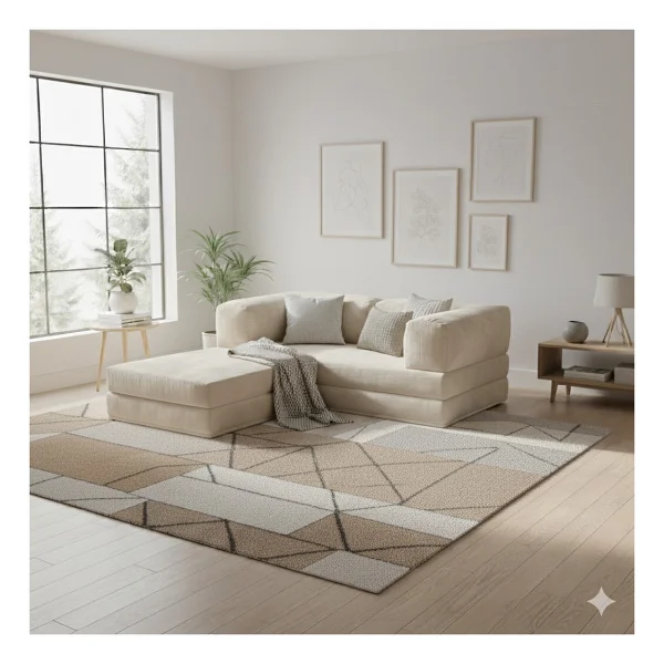 Monamı Dechome Yeny Fitilli Kadife Köşe Koltuk 160x160 Köşe Takımı Modüler Köşe Takımı Yataklı L Koltuk Fitilli Kadife - Krem - Görsel 2