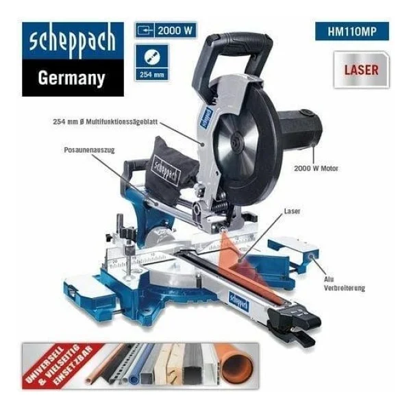 Scheppach Hm110mp 254 Mm Multi Kesim Gönye Testere - Görsel 3