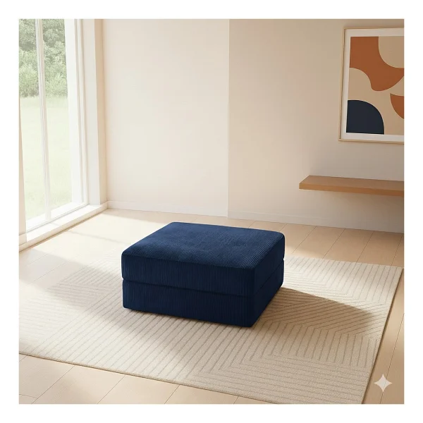 Monamı Dechome Yeny Fitilli Kadife Köşe Koltuk 160x160 Köşe Takımı Modüler Köşe Takımı Yataklı L Koltuk Fitilli Kadife - Lacivert - Görsel 4