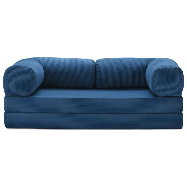 Monamı Dechome Yeny Fitilli Kadife Köşe Koltuk 160x160 Köşe Takımı Modüler Köşe Takımı Yataklı L Koltuk Fitilli Kadife - Lacivert - Görsel 6