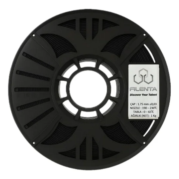 Filenta Siyah Pla Premium Filament 1.75mm 1kg - Görsel 5