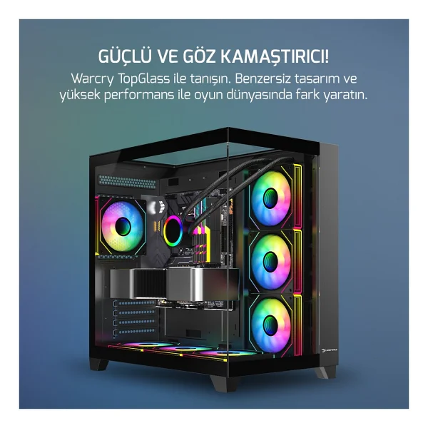 Gamepower Warcry Topglass 750w 4xargb Temperli Cam Atx Siyah Gaming (Oyuncu) Kasa - Görsel 2