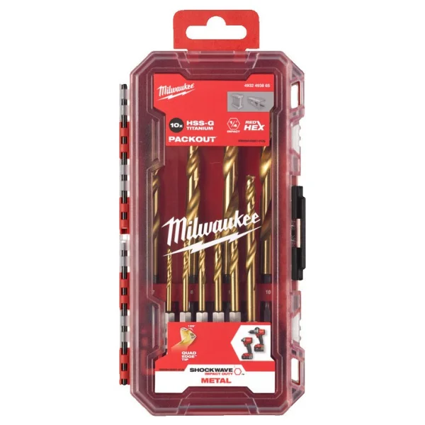Milwaukee 4932493865 HSS-G Tin 10 Parça Metal Matkap Ucu