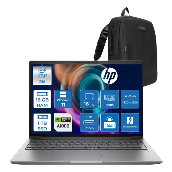 Hp Zbook X G1i B30hles Ultra 7 255h 24 GB 1 TB SSD Rtxpro1000 16 - Görsel 6