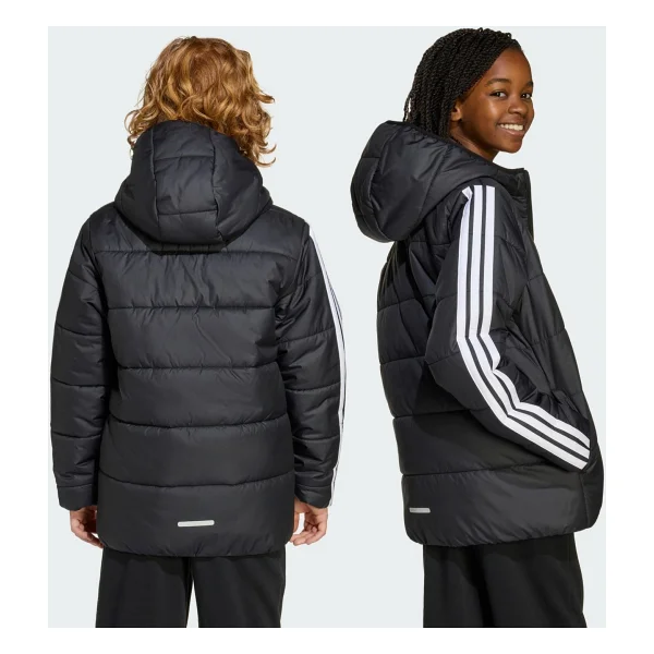 Adidas Essentials 3-Stripes Padded Jl7402 Kapüşonlu Çocuk Şişme Mont - Görsel 3