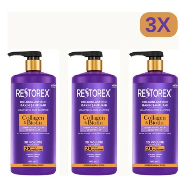 Restorex Kolajen&biotin Şampuan 900 ml 3 Adet - Görsel 2