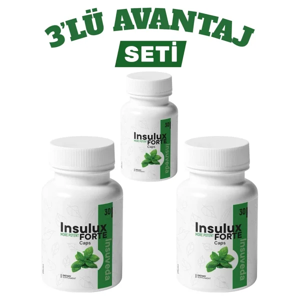 İnsulux 3 X 30 Caps Insulux Forte Gurmar,Acı Yavşan,Oğulotu Ve Tarçın Özü Içeren Takviye Edici Gıda Detox Ürün Hediyesiyle - 3'lü - Görsel 2