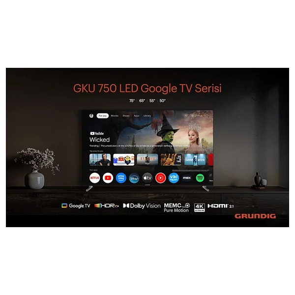 Grundig 75 Gku 750 4K Ultra HD 75" 190 Ekran Uydu Alıcılı Google Smart LED TV - Görsel 10