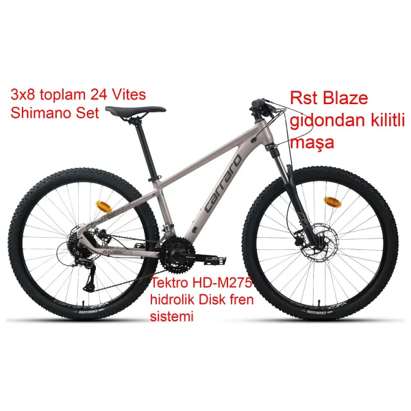 Carraro Crx 924 HD Koyu Gri 24 Vites 29 Jant Erkek Dağ Bisikleti - Görsel 3