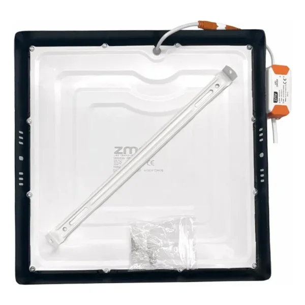 Zmr 24w Sıvaüstü Beyaz Işık Siyah Kasa Kare Panel LED Armatür - Siyah - Beyaz - Görsel 3