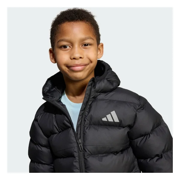 Adidas Synthetic Down Jm8864-Jl7430 Kapüşonlu Siyah Çocuk Şişme Mont - Görsel 8