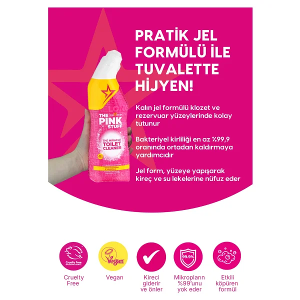 The Pink Stuff Mucizevi Tuvalet Temizleyici 750ml + Köpüren Tuvalet Temizleyici 3 Adet - Görsel 2