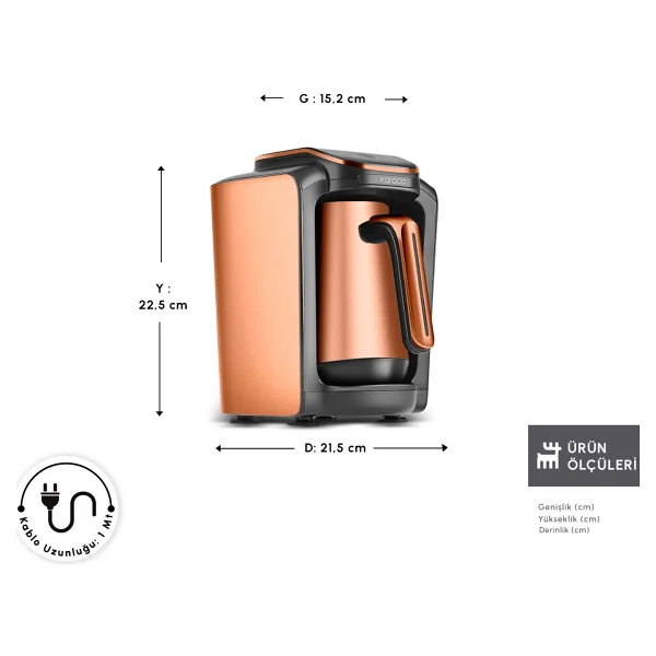Karaca Hatır Neo Inox Bronze Türk Kahve Makinesi - Görsel 2