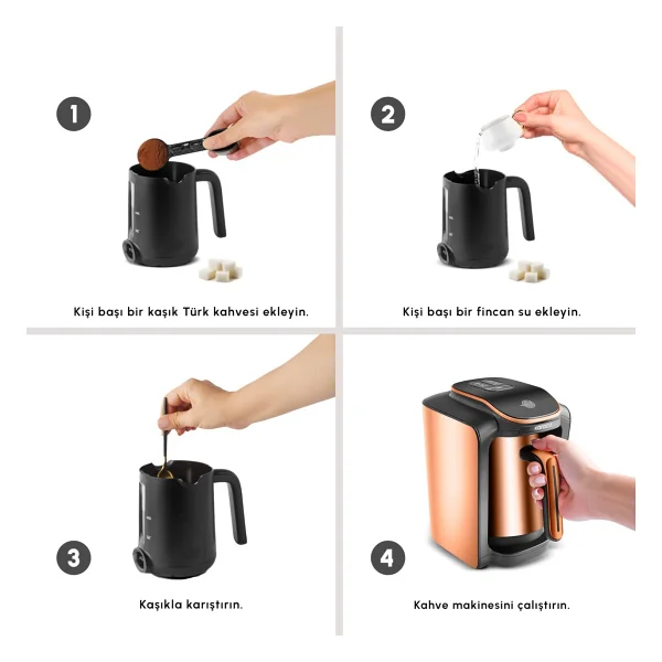 Karaca Hatır Neo Inox Bronze Türk Kahve Makinesi - Görsel 6
