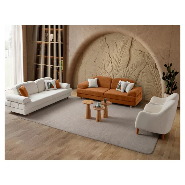 Eymense Aries Yataklı Sandıklı Koltuk Takımı 3+3+1+1 Turuncu - Görsel 3