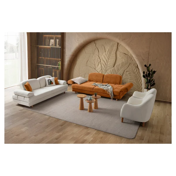 Eymense Aries Yataklı Sandıklı Koltuk Takımı 3+3+1+1 Turuncu - Görsel 4