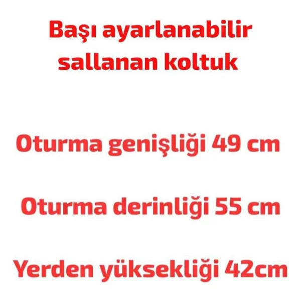 Beylerbeyi Başı Ayarlanabilir Sallanan Koltuk - Krem - Görsel 2