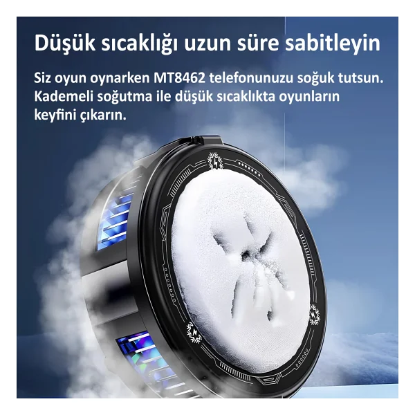 Mtl Manyetik Fanlı Telefon Soğutucu Magsafe Uyumlu, Rgb'li, Yapay Zeka Soğutma - Görsel 2