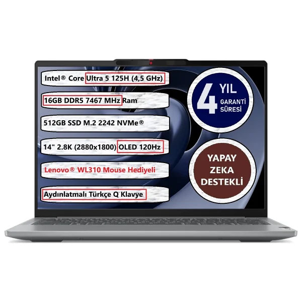 Lenovo Ideapad Pro 5 14ımh9 83d2005atr Ultra 5 125h 16 GB 512 GB SSD Arc Graphics 14" Notebook - Görsel 7