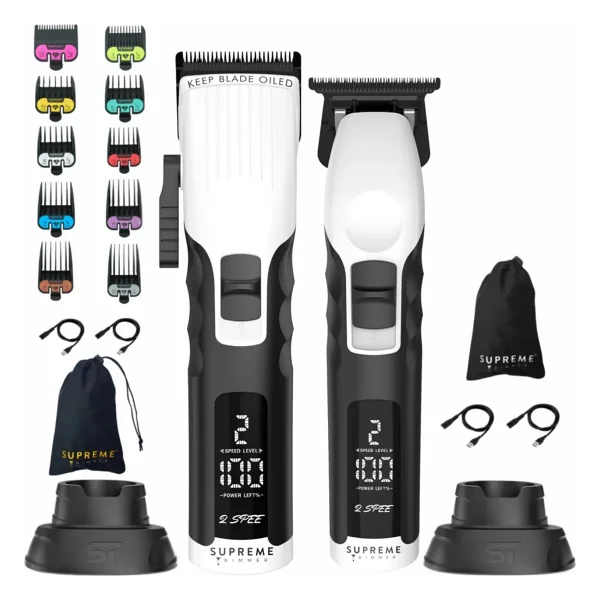 Supreme Trimmer Beyaz 2spee Trimmer & Clipper Tıraş Makinesi - Lcd Göstergeli, Ultra Sessiz - Görsel 2