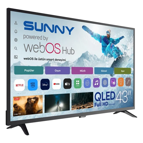 Sunny Sn43qal540 Full HD 43'' 109 Ekran Uydu Alıcılı Webos Smart QLED TV - Görsel 2
