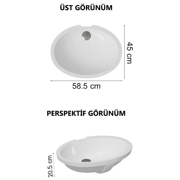 VitrA 6069B003-0012 S20 Tezgah Altı Lavabo - Görsel 7