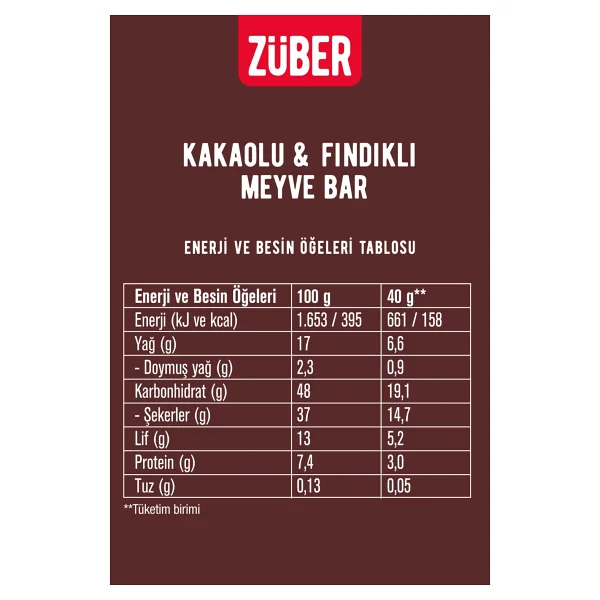 Züber Meyveli Bar 12x40 Gr - Görsel 2