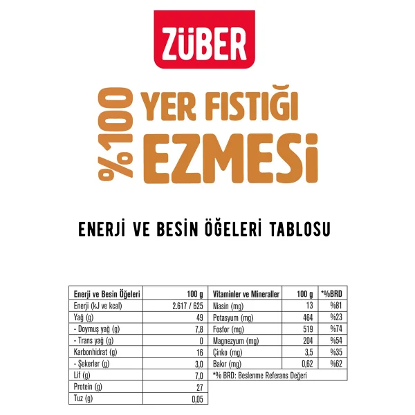 Züber %100 Fıstık Ezmesi 315 Gr 3'lü - Görsel 3