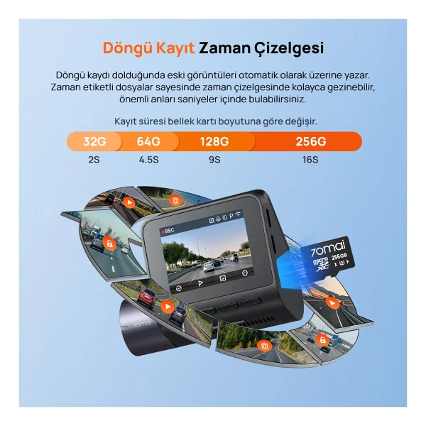 70mai A410 Full HD Ön Ve Arka Araç Kamerası Seti - Görsel 5