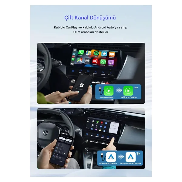 Carlinkit Mini Ultra 3 Kablosuz Carplay Adaptör - Görsel 4